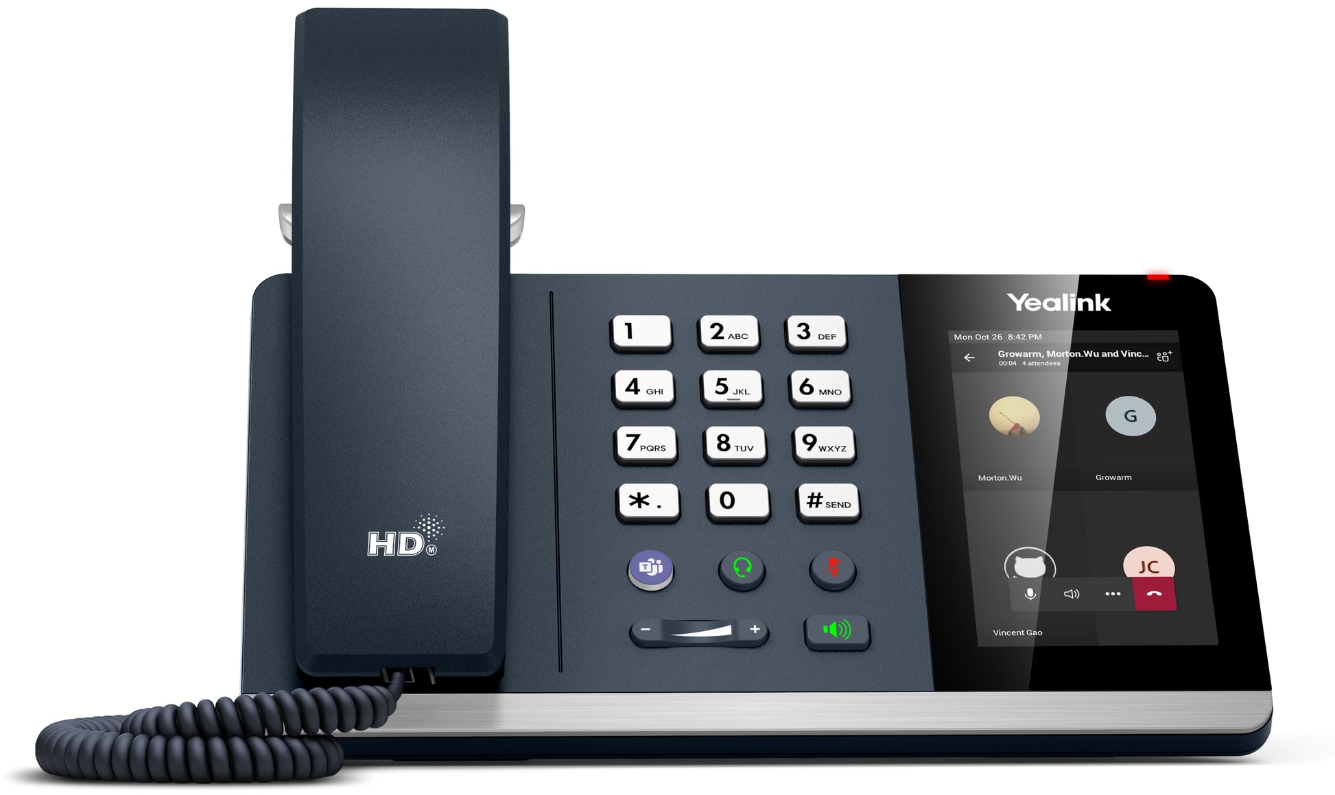 Yealink MP54-TEAMS – IP-Telefon, 4,0" Touchscreen, für Microsoft Teams, PoE, Grau