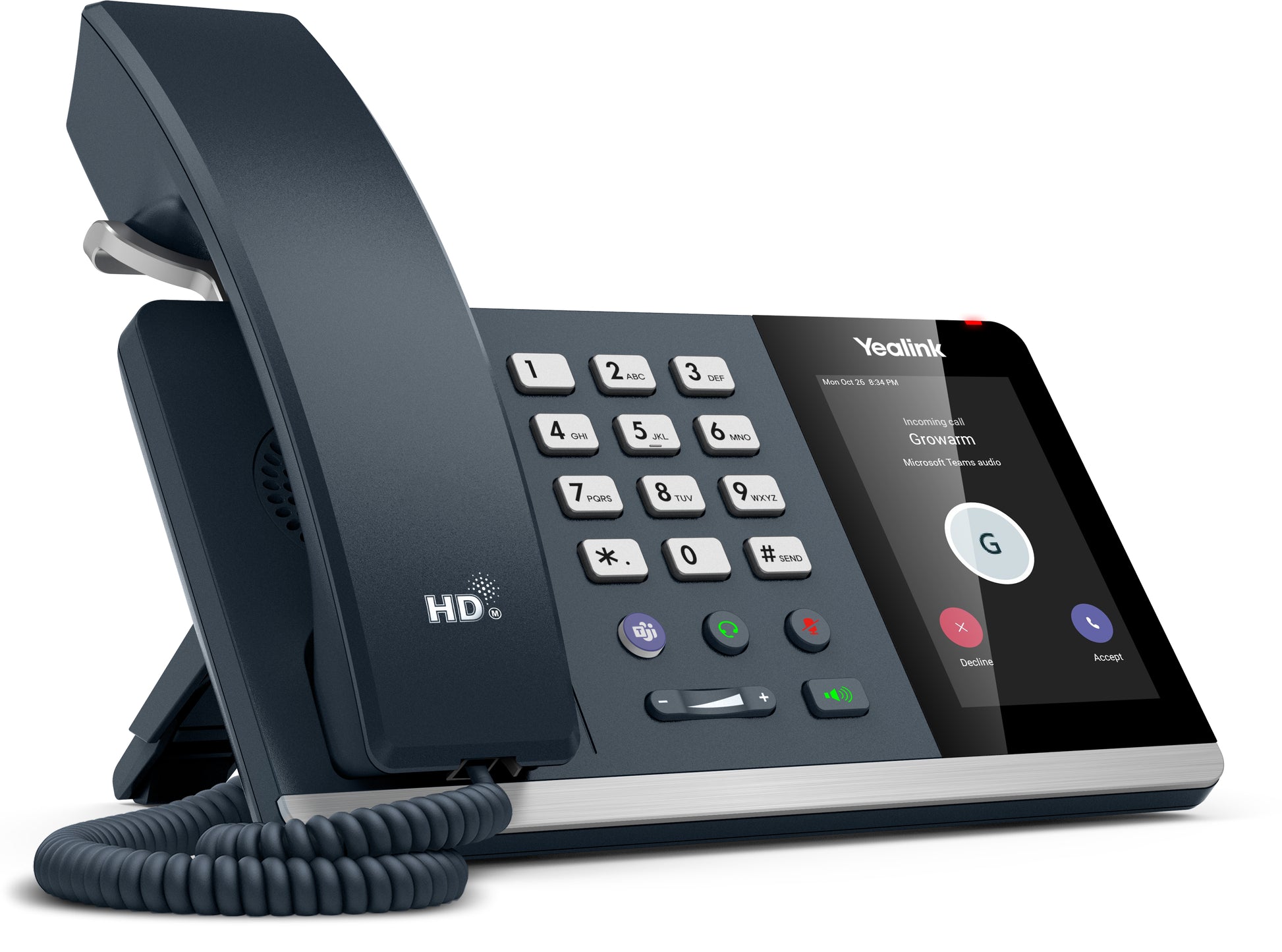 Yealink MP54-TEAMS – IP-Telefon, 4,0" Touchscreen, für Microsoft Teams, PoE, Grau