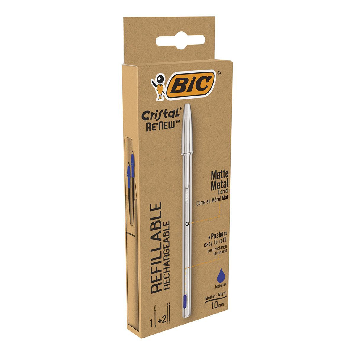 BIC Kugelschreiber – Silber, Metall – 3 Stk.