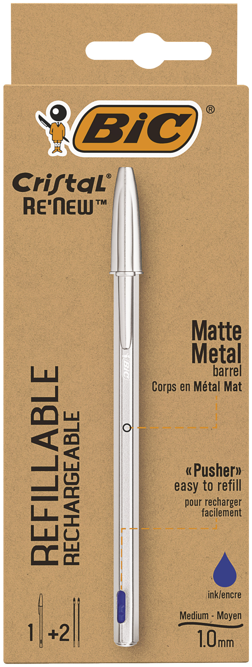 BIC Kugelschreiber – Silber, Metall – 3 Stk.