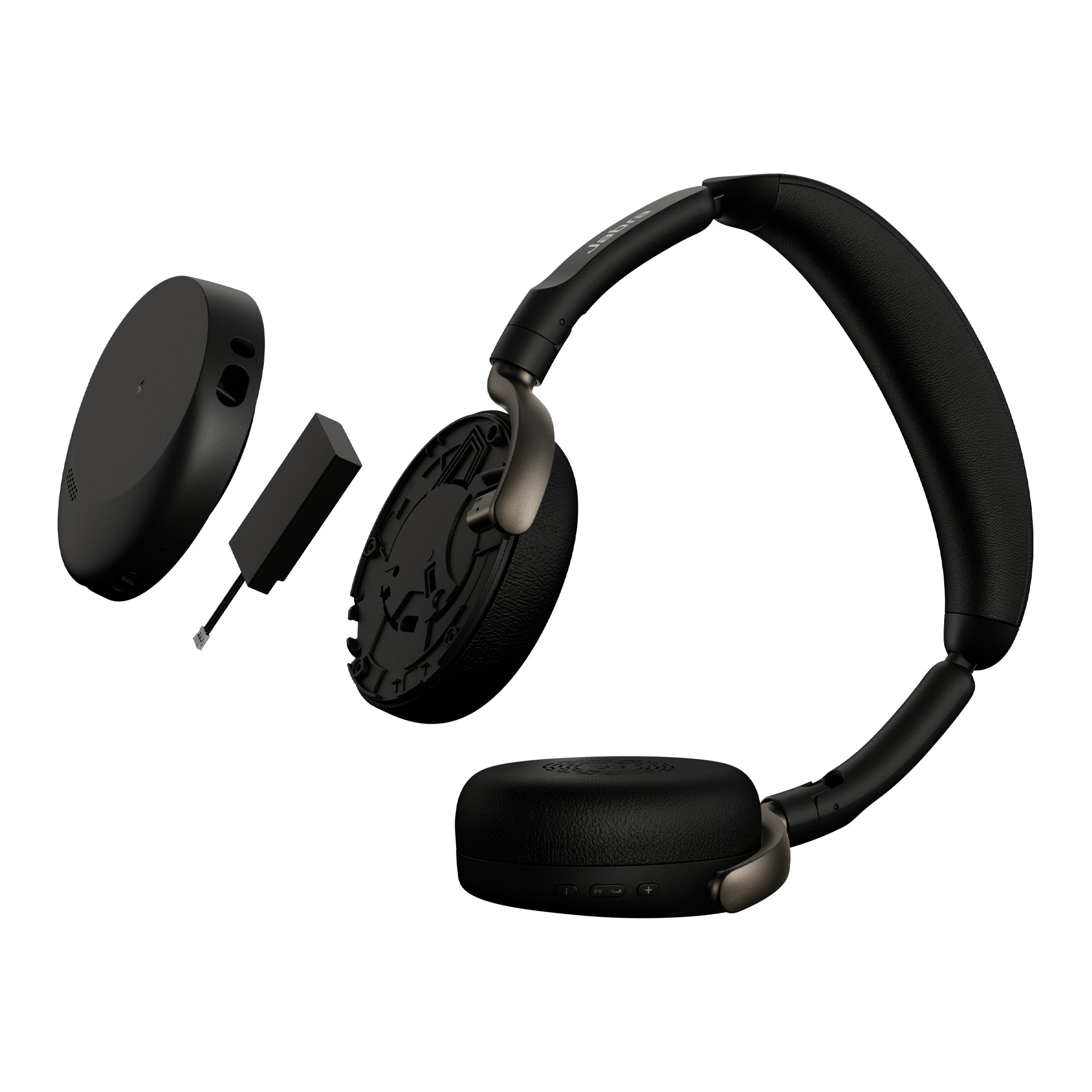 Jabra Evolve3 65 Flex Office-Headset – On-Ear, Stereo, BT, MS Teams zertifiziert, mit USB-A-Dongle, Schwarz