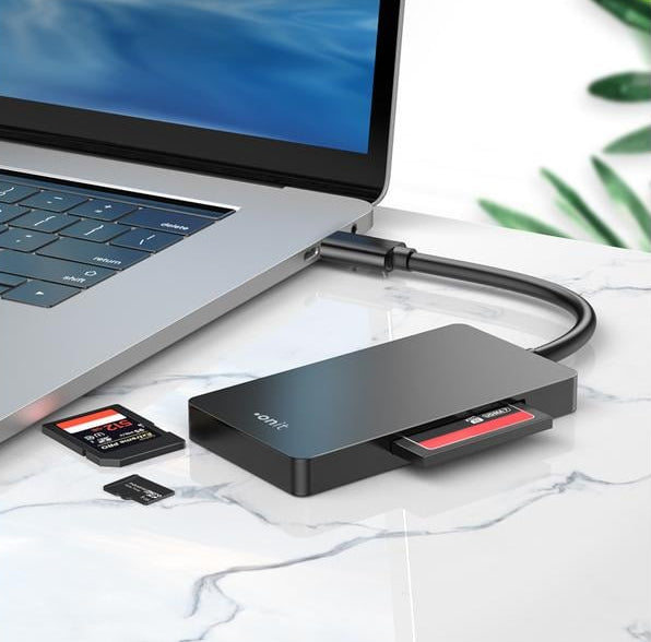 ONIT F01264 – Smartcard-Leser – USB 3.2 Gen 1 (Type-C), Schwarz, für Windows, Mac & mehr