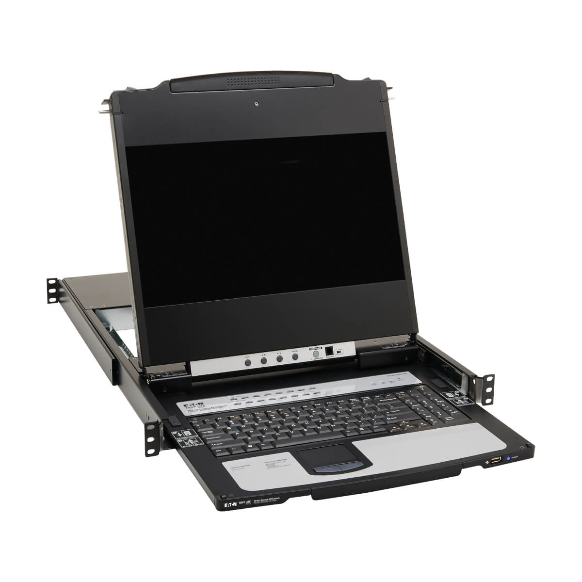 Tripp Lite B030-DP16-17DIP – 17" Rack-LCD-Konsole – 16-Port DisplayPort KVM, 1920 × 1080, USB 2.0-Hub, 1U