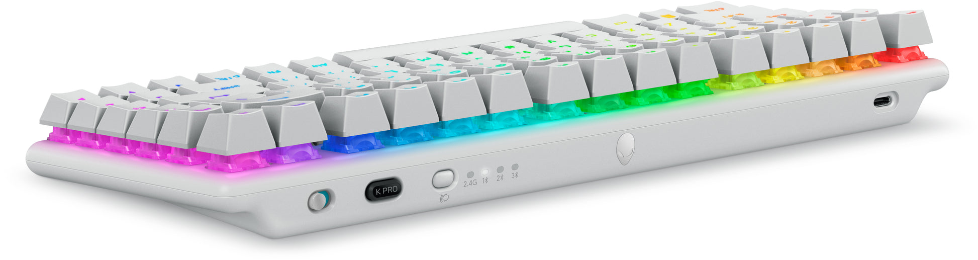 Alienware Pro Wireless – Gaming-Tastatur 75% – Mechanisch, RGB – Bluetooth & 2,4 GHz – Weiss
