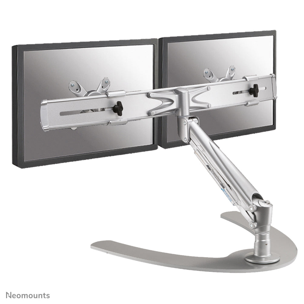 Neomounts Tischhalterung, Dual, Standfuss, bis 24", höhenverstellbar (Gasfeder), Neigen/Schwenken, Silber