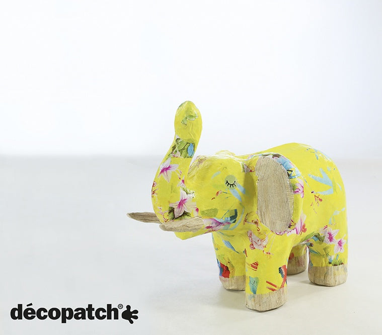 Décopatch Pappmaché-Figur Elefant – 120 × 170 × 120 mm – Braun – 1 Stk.