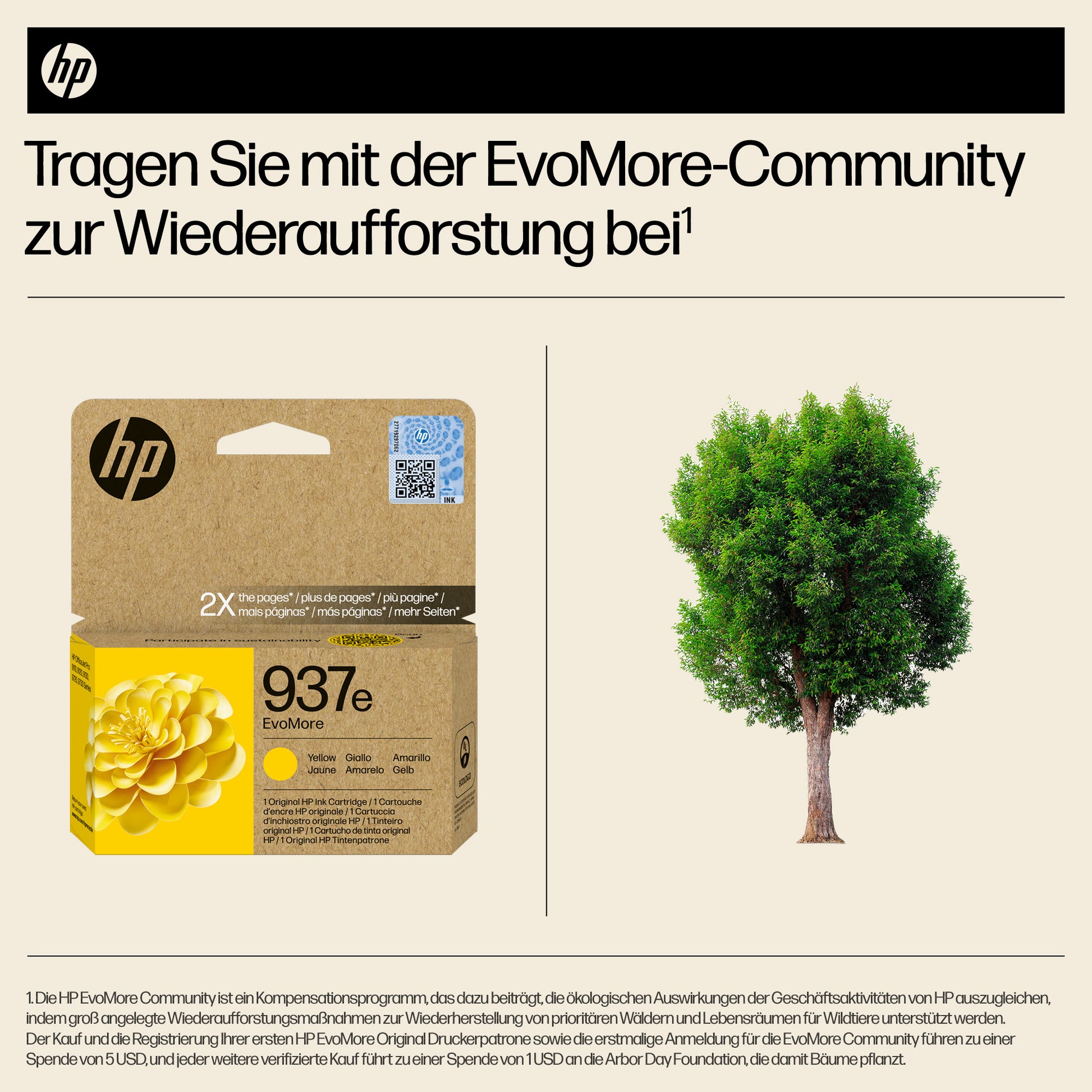 HP 937eXL Gelbe Tintenpatrone (Original) – 1'650 Seiten – für HP 937e