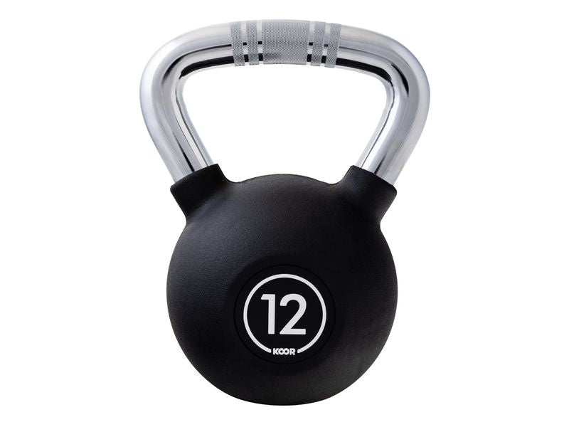 KOOR Kettlebell, 17 × 17 × 25,5 cm, Vinyl, Schwarz, 12 kg