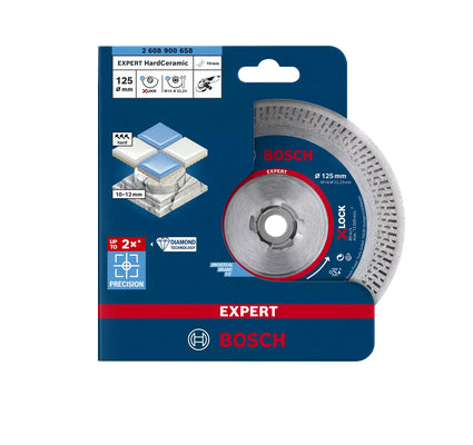 Bosch EXPERT HardCeramic X-LOCK Diamanttrennscheibe 115 × 22,2 × 1,4 mm Diamant – für Fliesen – 1 Stk