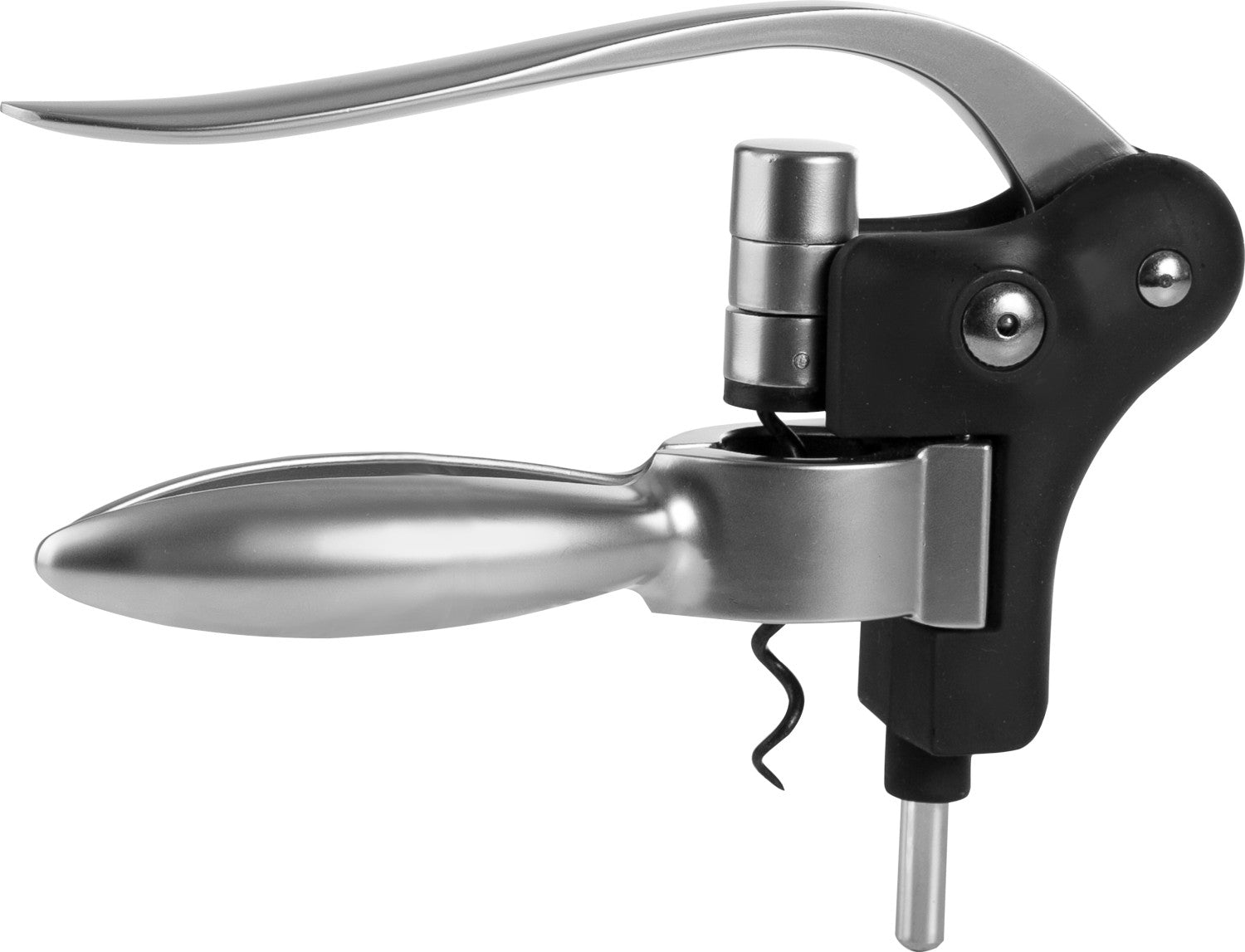 Ibili Hebelkorkenzieher – 18 cm, Edelstahl, Schwarz, ergonomischer Griff