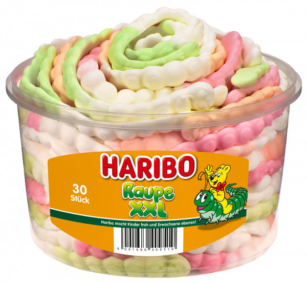 Haribo Raupe XXL Gummibonbons Mix, glutenfrei – 30 Stück, 960 g