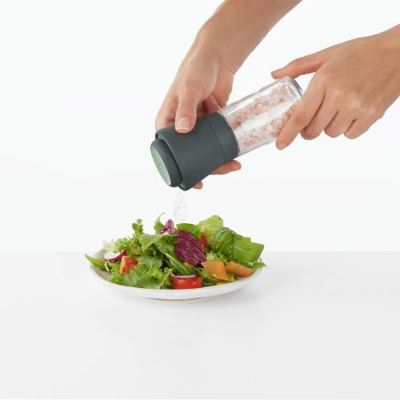 Lékué Salz- und Pfeffermühle 15,2 cm, Glas, Grau/Transparent, für Salz und Pfeffer