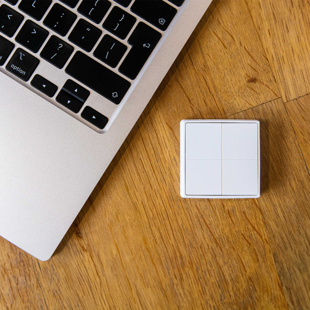 Shelly Wandschalter 4 – Smart-Taster – 4 Tasten, Bluetooth (BLE), CR2032-Batterie