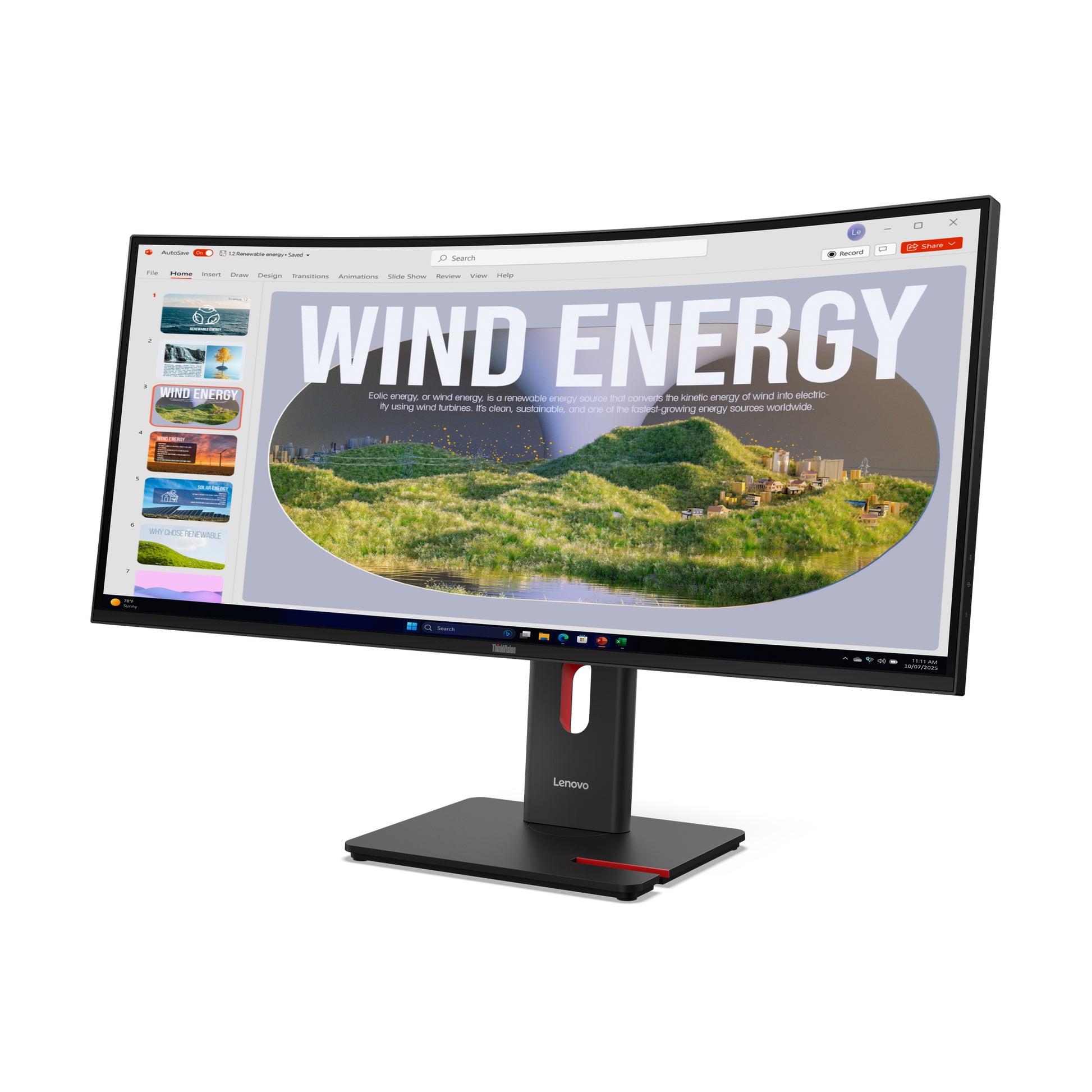 Lenovo ThinkVision T34Wd-40 – Monitor, 34" 3440 × 1440, Schwarz