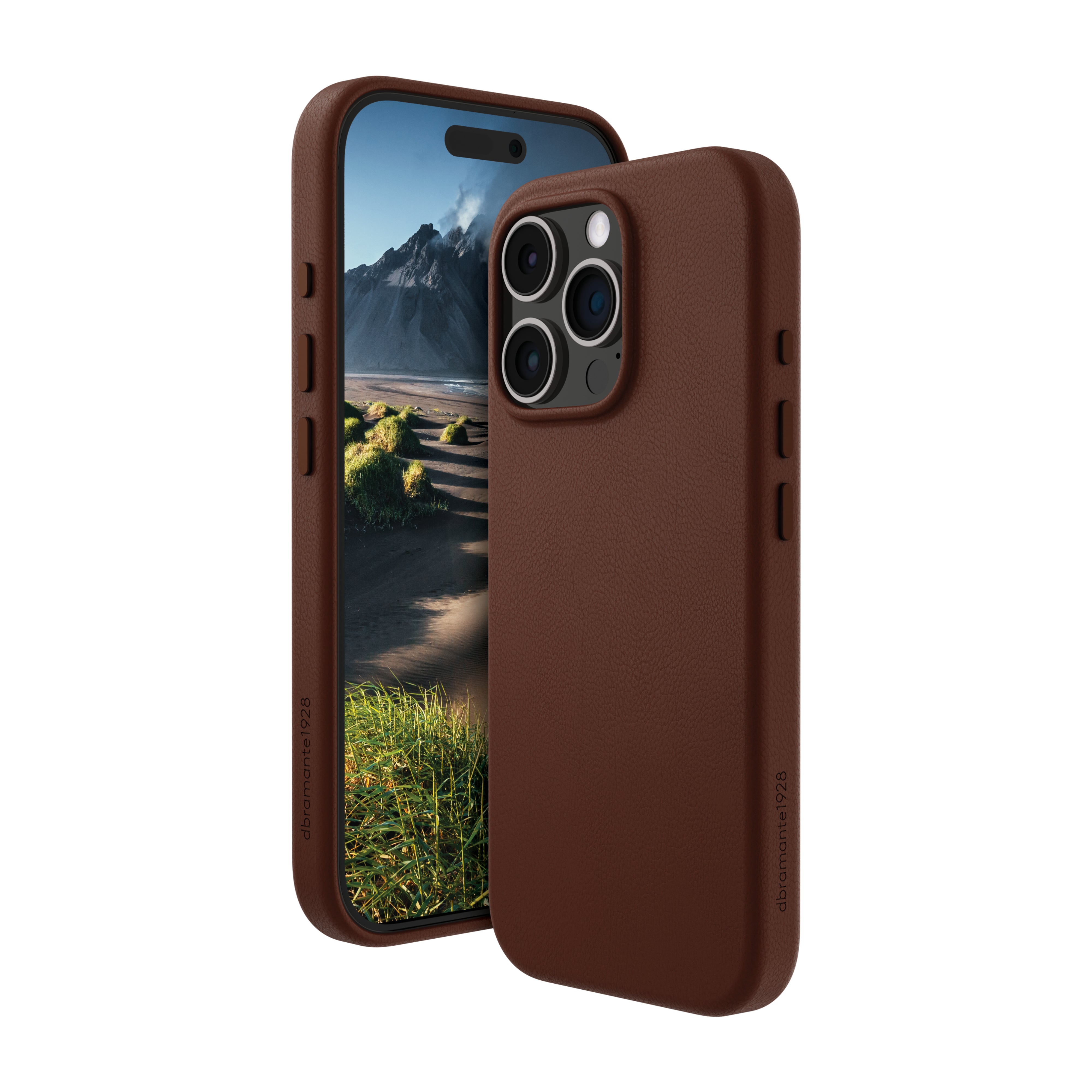 dbramante1928 Roskilde Backcover – für Apple iPhone 16 Pro Max, MagSafe, Recycling-Kunststoff, Dark Tan