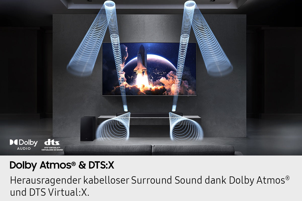 Samsung HW-Q610GF – Soundbar – 3.1.2, Dolby Atmos/DTS:X, mit kabellosem Subwoofer, Schwarz