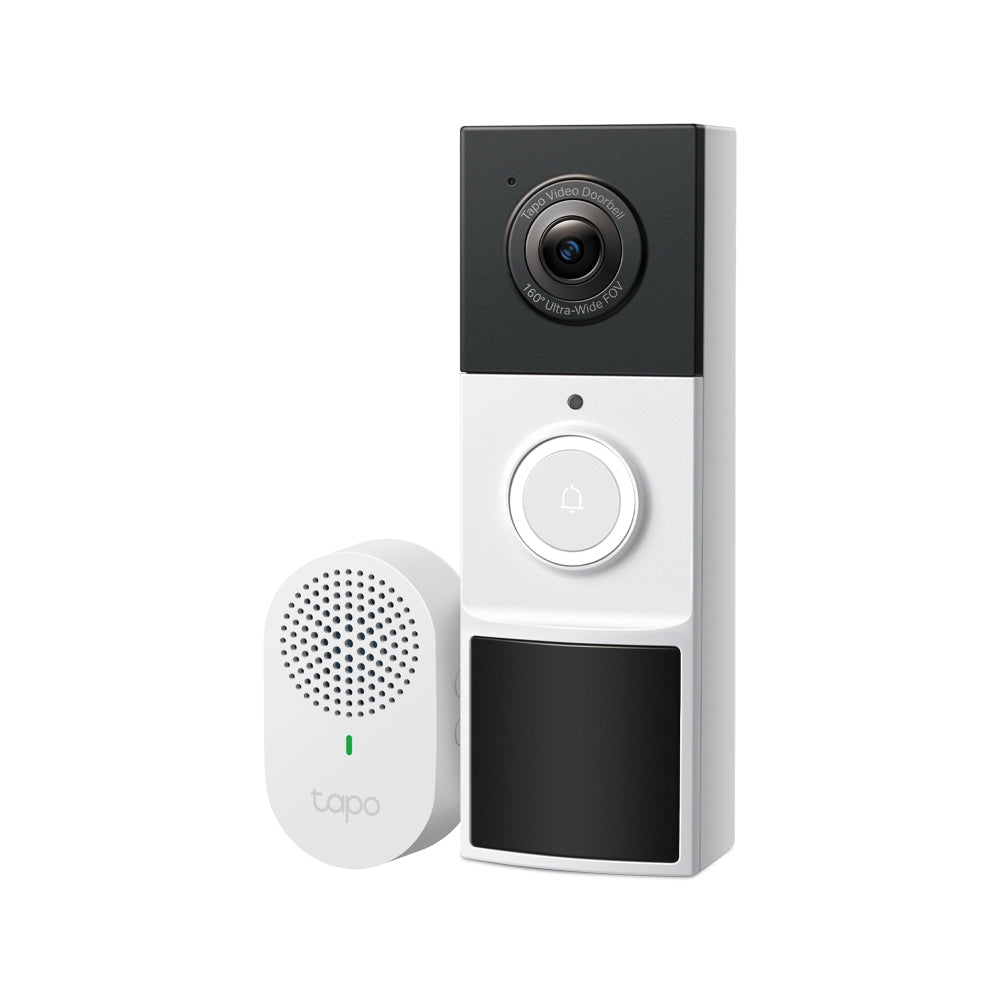 TP-Link Videotürstation Tapo D210 – 1 Taste, 50 × 38 × 150 mm, schwarz, weiss, integrierte Batterie, IP65