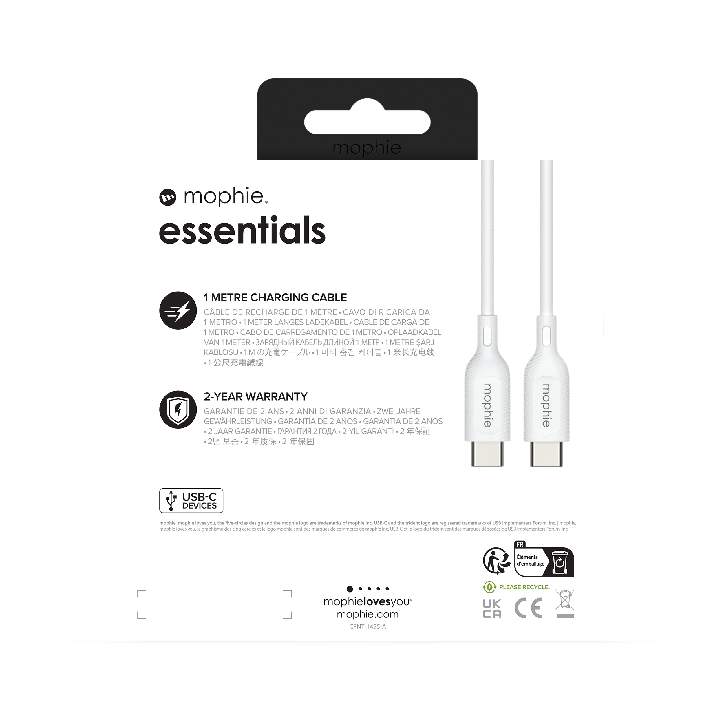 Mophie – USB-Kabel, USB-C zu USB-C, 1 m