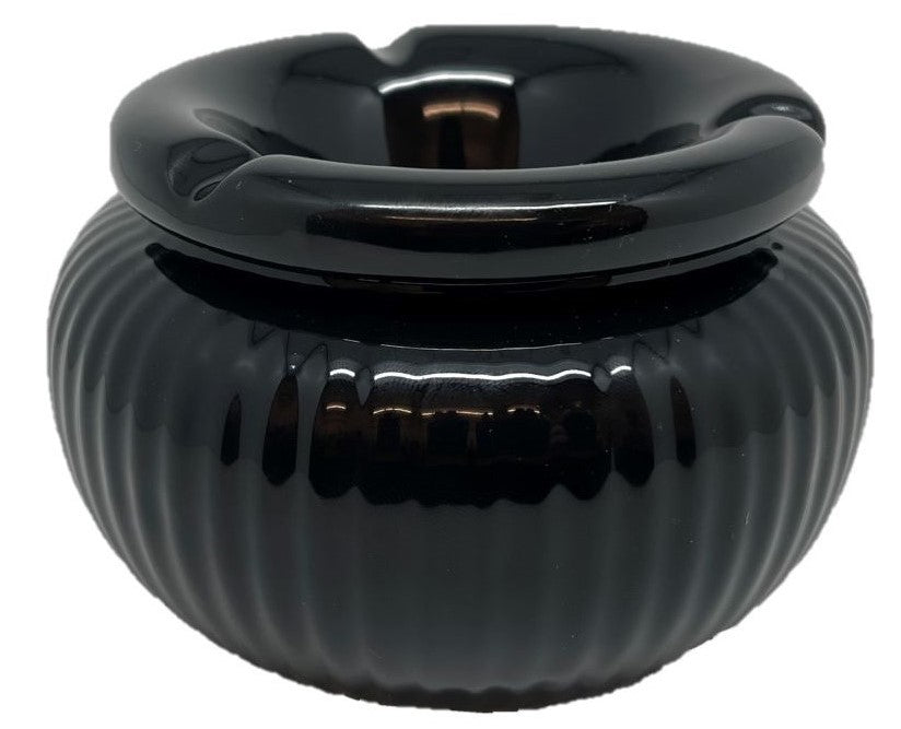 Dameco Aschenbecher (Sturm) – Schwarz – Ø 12,5 cm × 7,8 cm – Keramik – 1 Stk