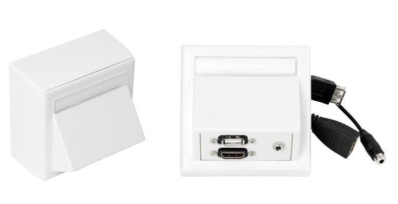 Vivolink Wandplatte – HDMI, USB, 3,5 mm Audio