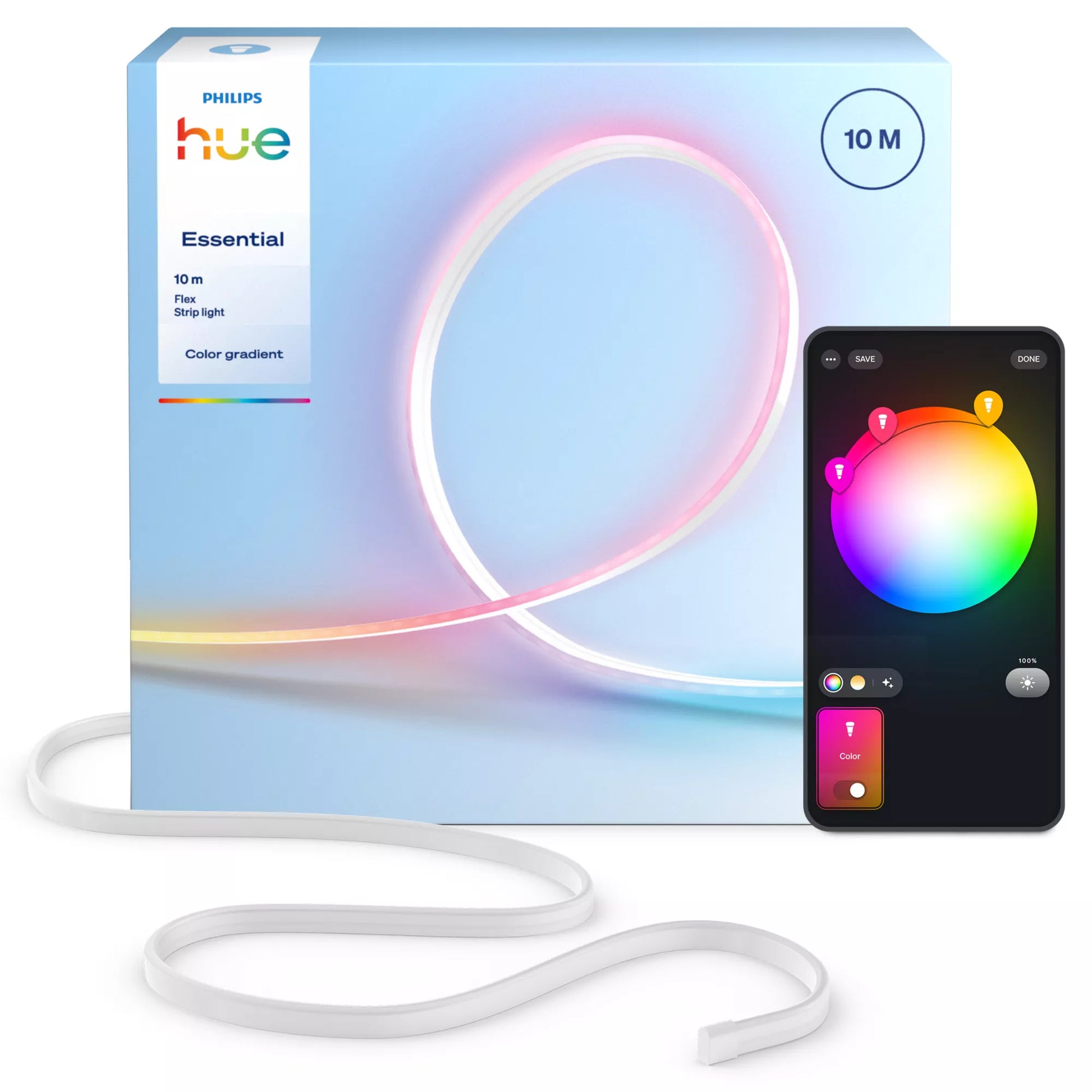 Philips by Signify Philips Hue Essential Flex Gradient – LED-Lichtstreifen – für Amazon Alexa, Google Assistant, Apple HomeKit