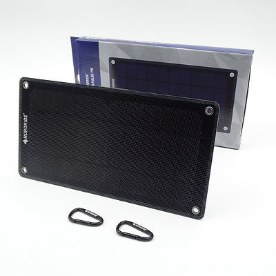 NORDRIDE Pulse Solar-Panel – 7 W, USB-A 5 V/1,2 A, Monokristallin, IP65, 152×32×290 mm, Schwarz
