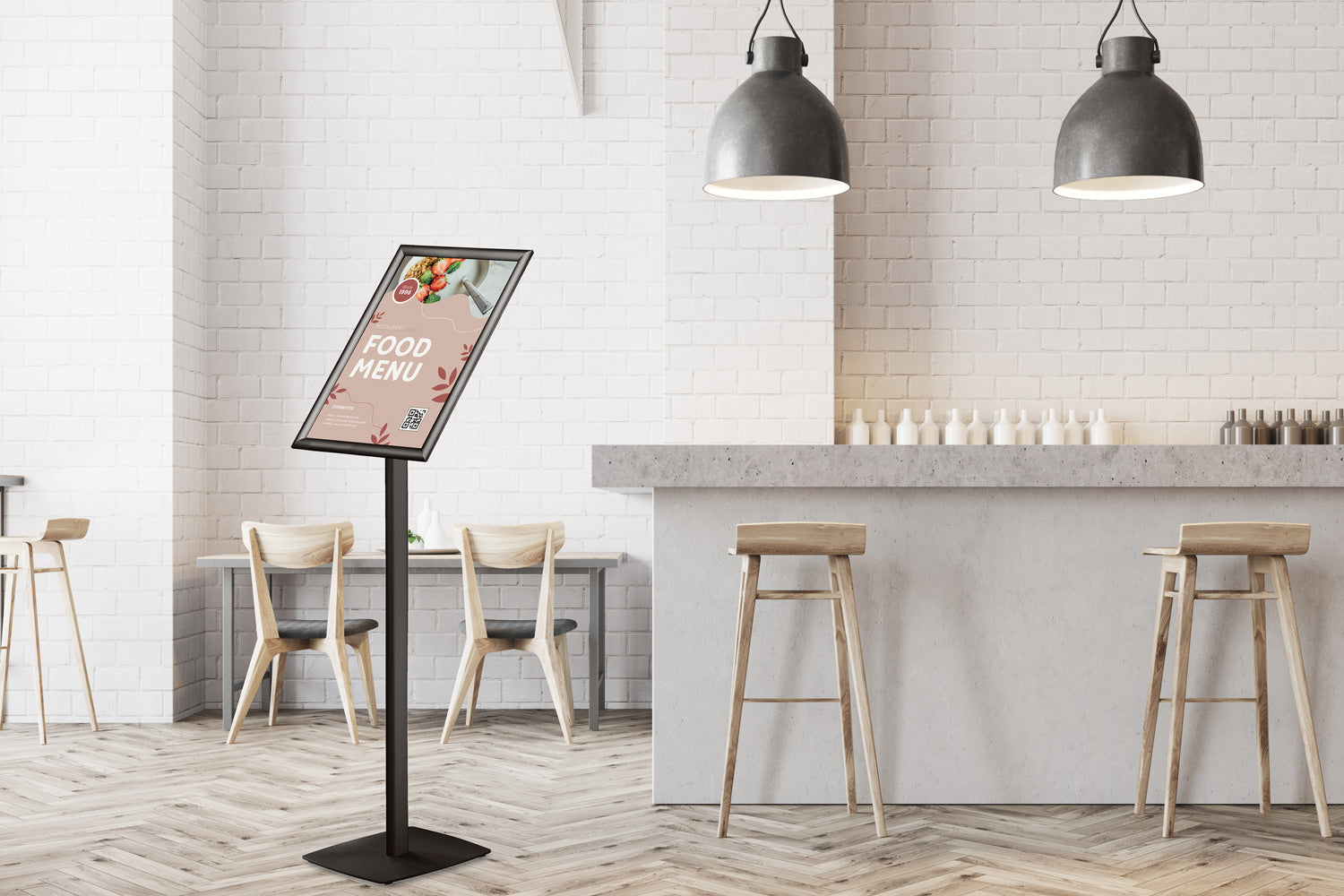 Europel Infoständer mit Klapprahmen Premium – Informationsstand, A3, 112,5 cm