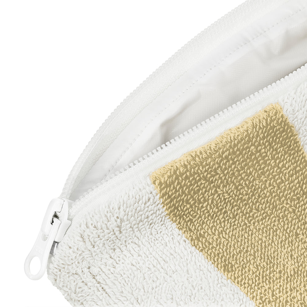 Kolma Etui, Stripy Sand/Weiss, Baumwolle, 24,5 × 18,5 cm