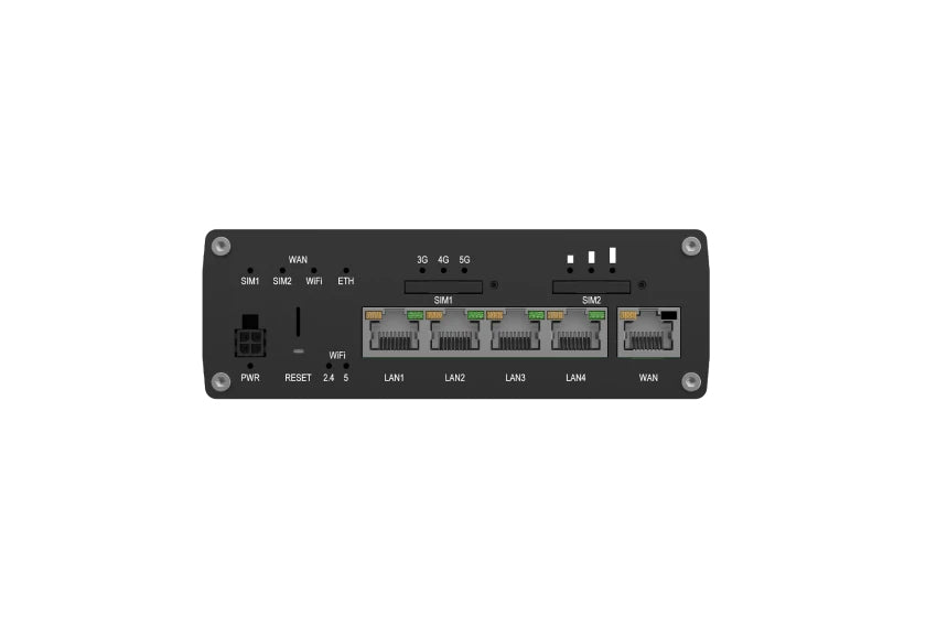 Teltonika RUTM54 WLAN-Router – 5G, Dual-SIM, Wi-Fi 5 (802.11ac), Dual-Band (2,4/5 GHz), 5× 1G