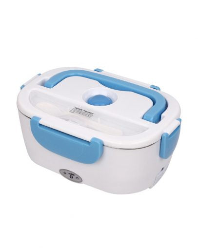 Ohmex Beheizte Lunchbox OHM-BOX-1240 – 1,5 l, 40 W, herausnehmbares Stromkabel – Blau/Weiss
