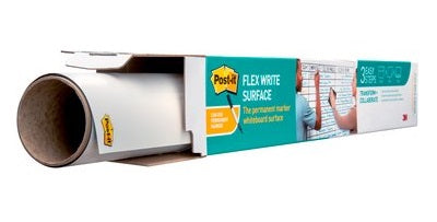 Post-It Whiteboard – 121,9 × 182,9 cm, Folie, Wandmontage, inkl. Mikrofasertuch, Wasserflasche
