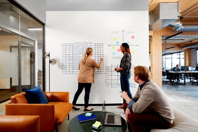 Post-it – Whiteboard – 240 × 120 cm, Wandmontage