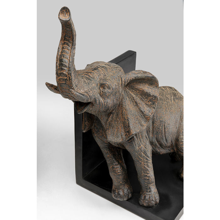 KARE Design Elefanten Buchstütze 2 Stück – Polyresin – Braun – 310×250×210 mm