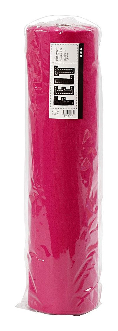 Creativ Company Bastelfilz, Rosa, 45 cm × 5 m, 1,5 mm, 1 Stk.