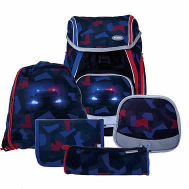 Funki Schulrucksack-Set Flexy-Bag – 5-teilig – Police