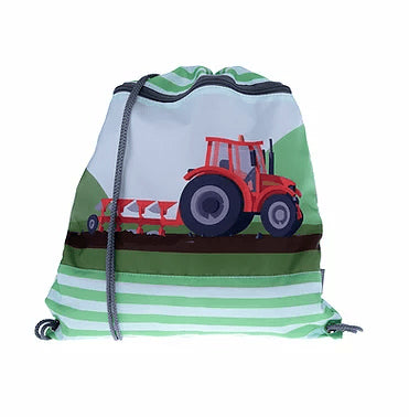 Funki Sportbeutel – 12 l, Motiv Roter Traktor, wasserabweisend, 36 × 42 cm
