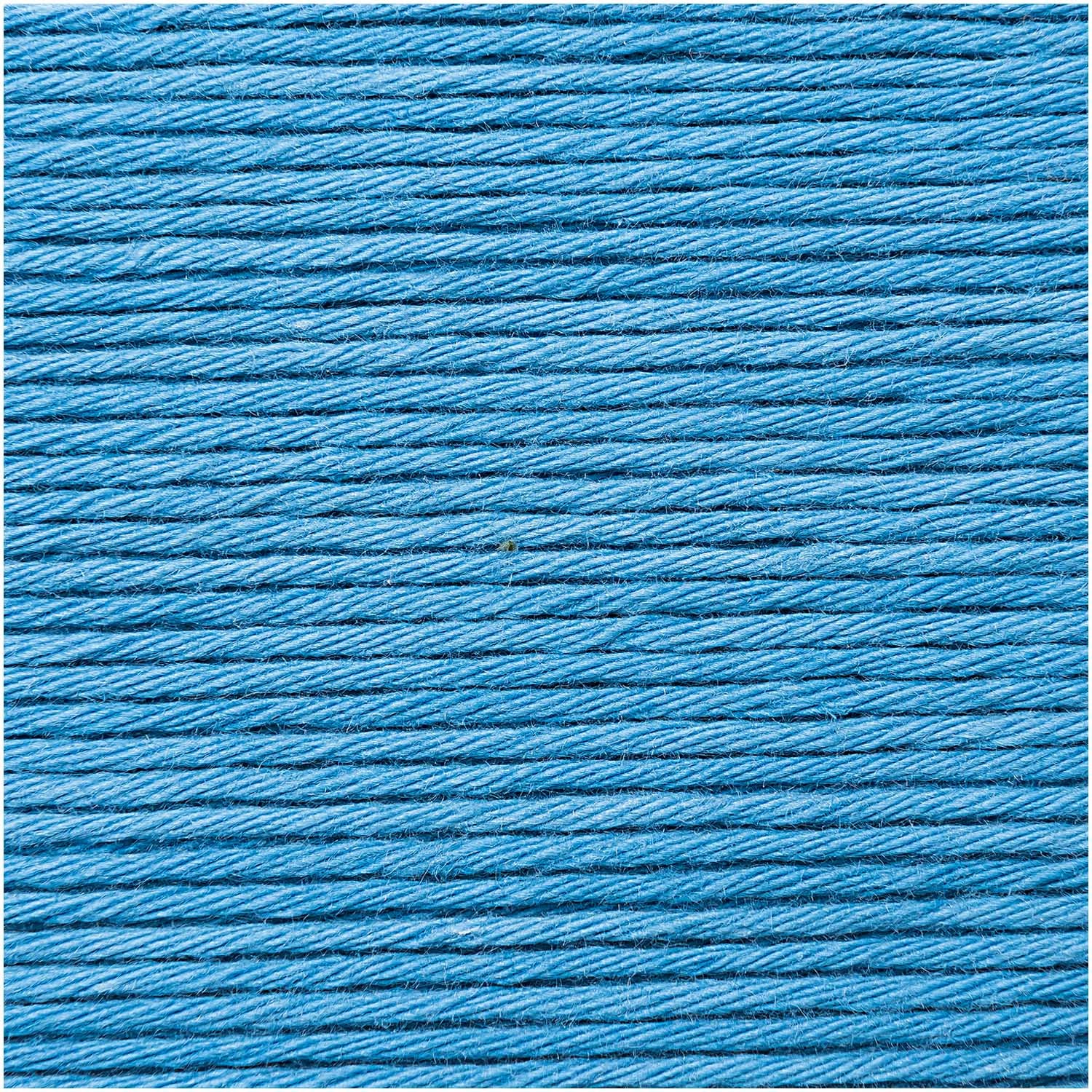 Rico Design Creative Cotton Garn Aran Blau – 50 g, 85 m, Nadel 4 mm, 100% Baumwolle, 1 Stk.