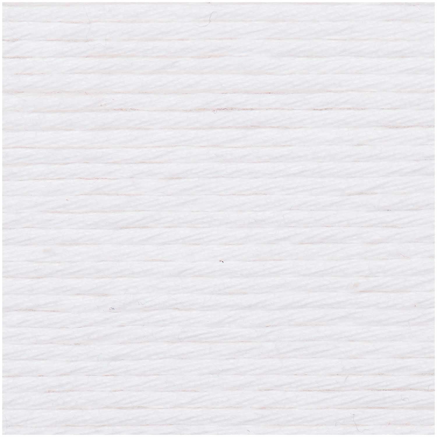 Rico Design Creative Cotton Garn Aran Weiss – 50 g, 85 m, Nadel 5 mm, Baumwolle, 1 Stk.