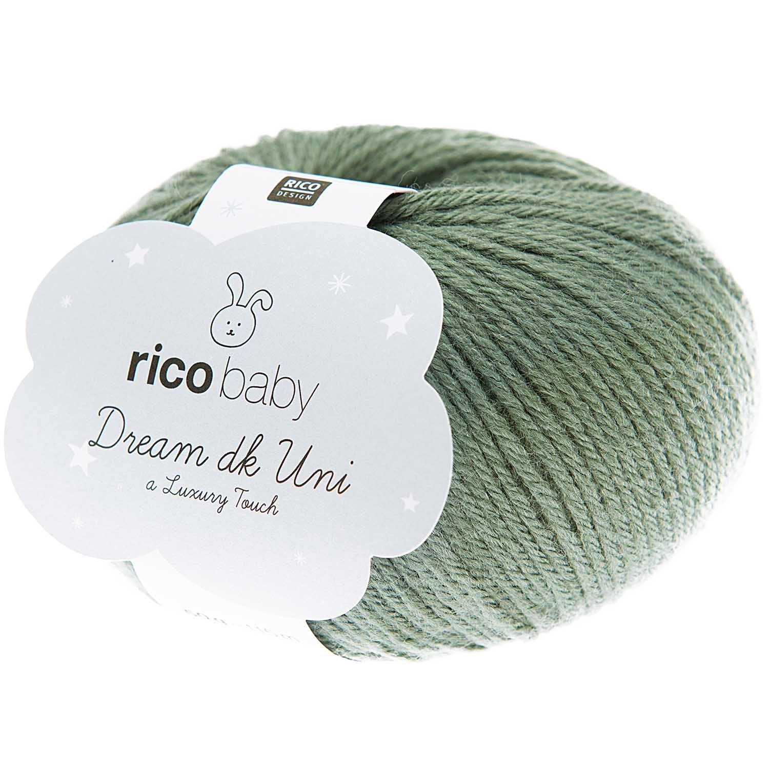 Rico Design Baby Dream DK Luxury Touch Uni Garn Dunkelgrün – 50 g, 115 m, Nadel 4 mm, 50% Polyamid/50% Polyacryl