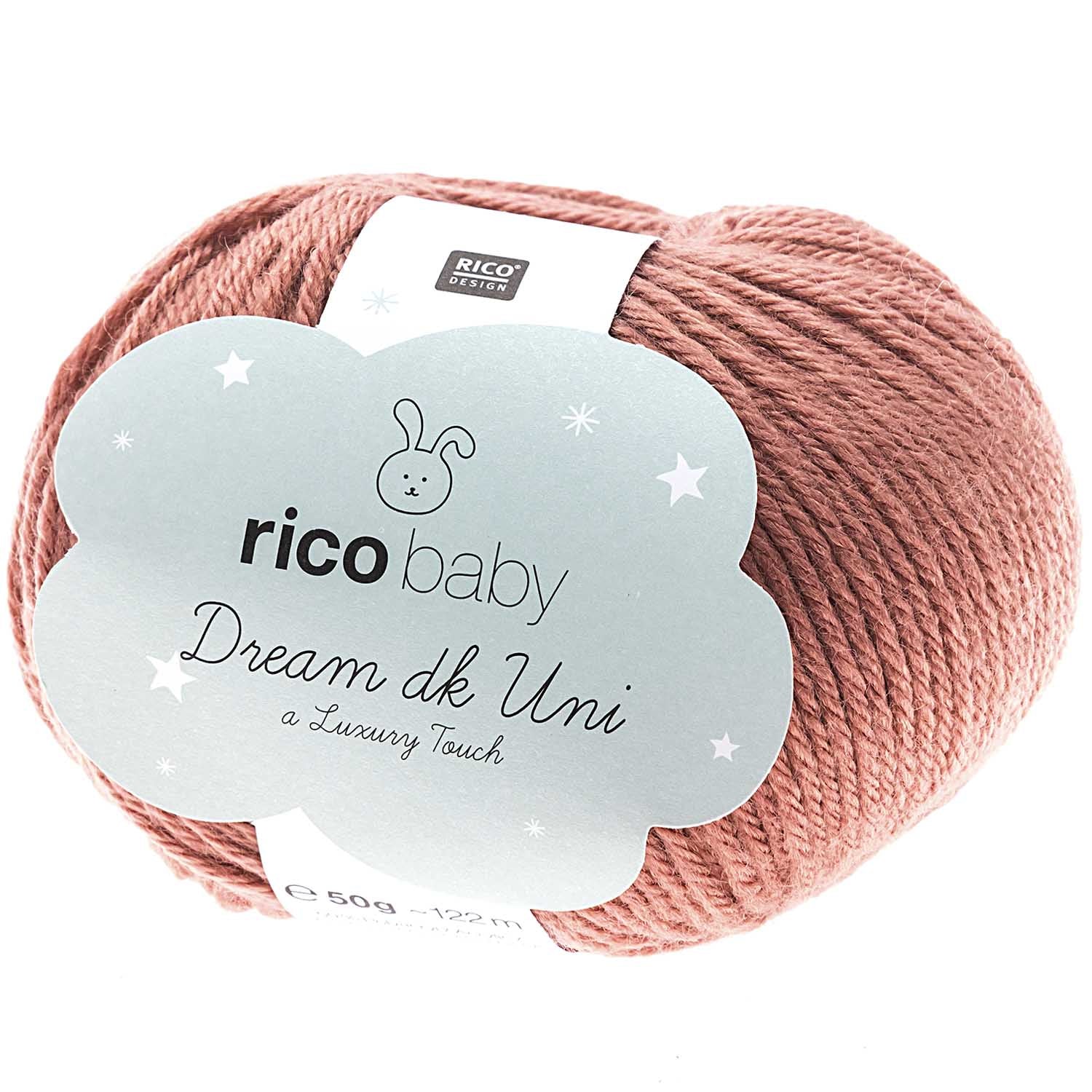 Rico Design Baby Dream DK Luxury Touch Garn Dunkelpink – 50 g, 115 m, Nadel 4 mm, 50% Polyamid/50% Polyacryl
