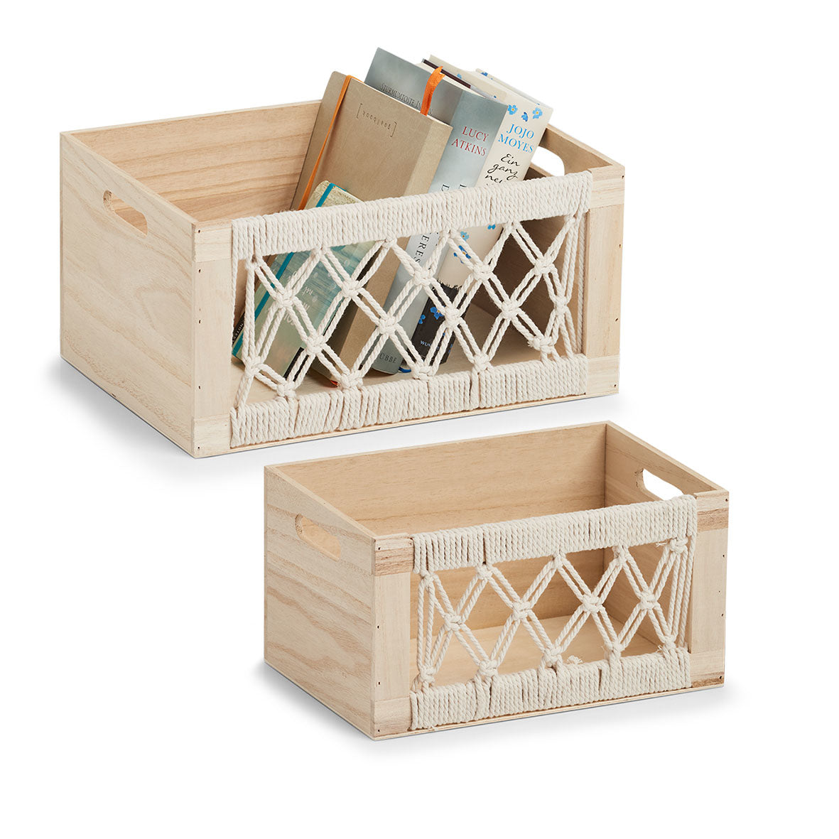 Zeller Present Aufbewahrungsbox – Holz – Beige – mit Griff – 300 × 200 × 160 mm