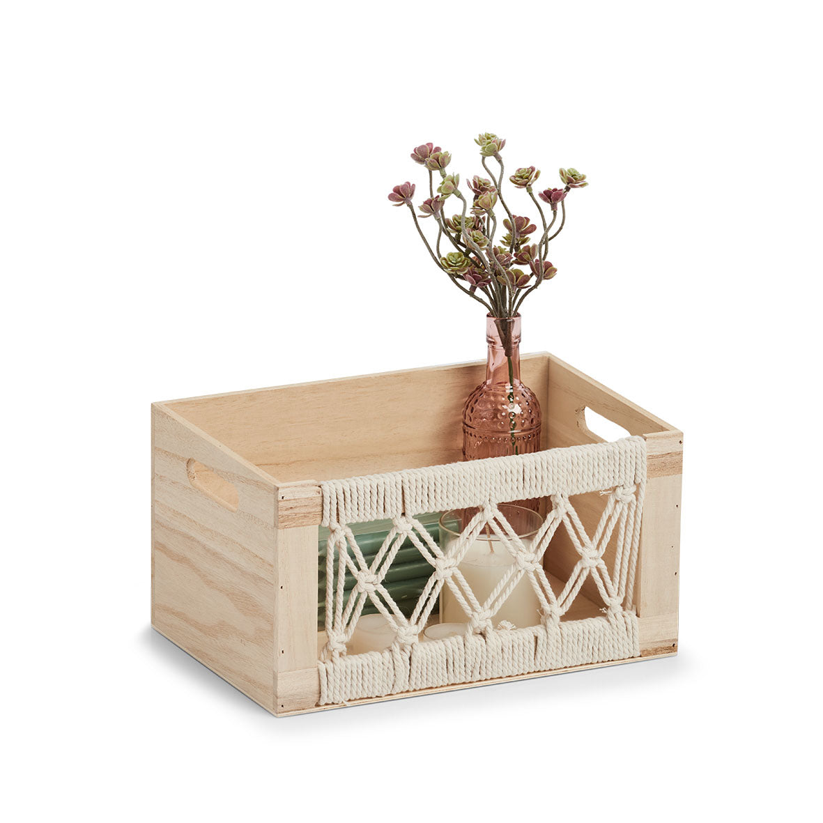 Zeller Present Aufbewahrungsbox – Holz – Beige – mit Griff – 300 × 200 × 160 mm
