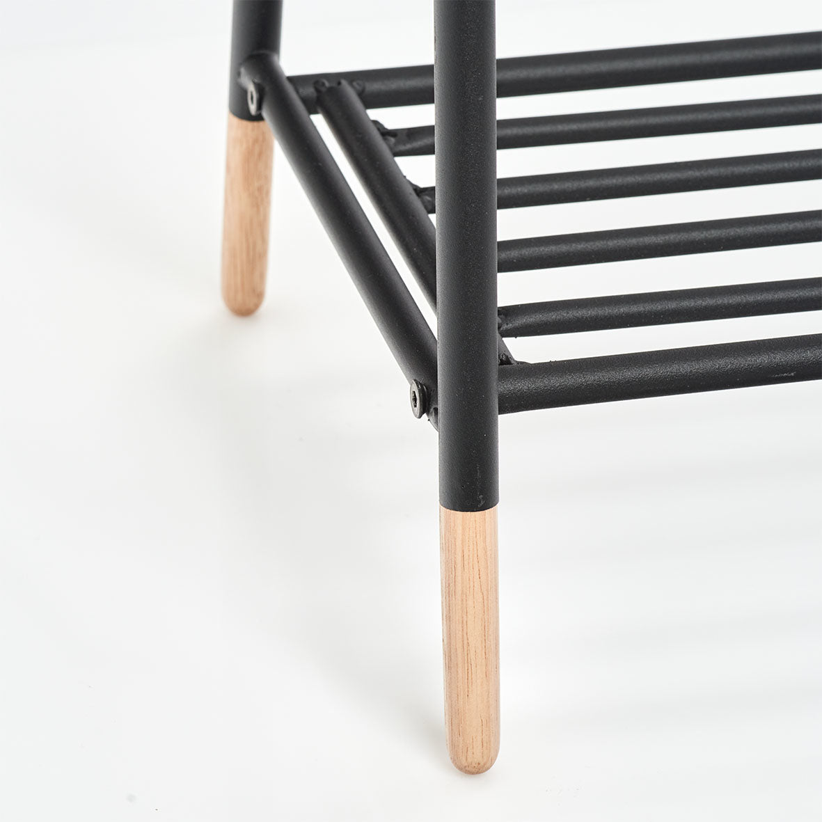 Zeller Present Handtuchständer 4 Arme – 60×30×85 cm, Eisen/Holz, Schwarz