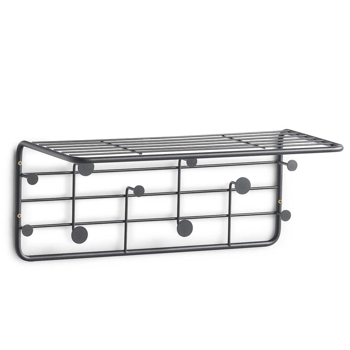 Zeller Present Wandgarderobe 10 Haken – Metall – Schwarz – 514 × 210 × 240 mm