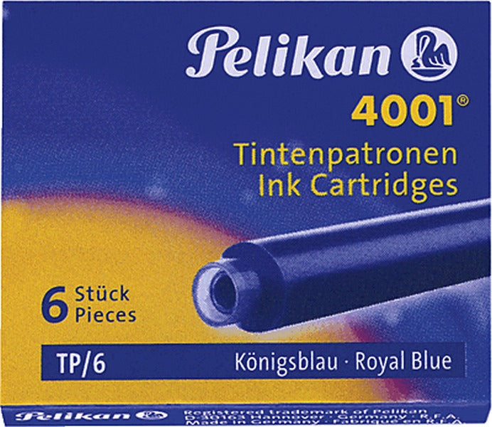 Pelikan TP/6 Füllhalter-Patrone – Blau, für Pelikan-Füllhalter, 6er-Pack