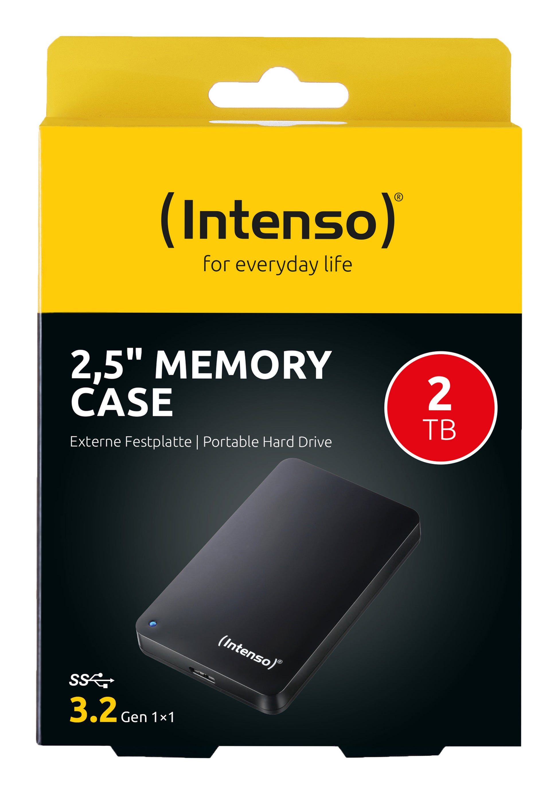 Intenso Memory Case 6021580 – 2 TB, für 2,5" HDD, USB 3.2 Gen 1, 5400 U/min, Schwarz