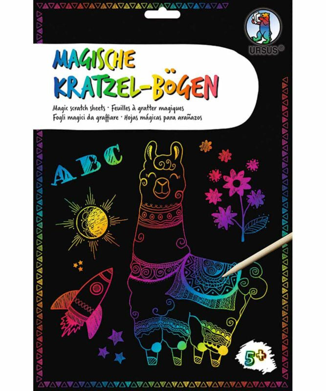 URSUS Kratzbilder-Bastelset A4 – 10-teilig – ab 5 Jahren