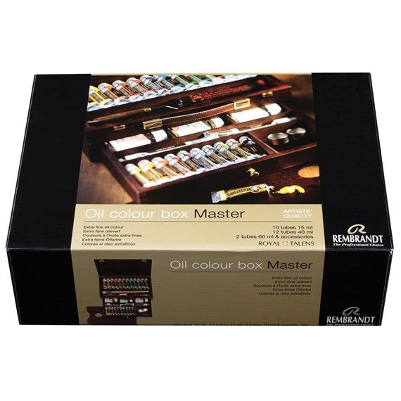 Royal Talens Rembrandt Malkasten Ölfarbe MASTER – 24 Farben, Holzkoffer & Zubehör