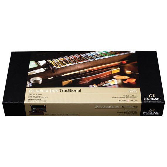 Royal Talens Rembrandt – Ölfarbe – Set – 16 Farben, 16 × 15 ml, inklusive Pinsel & Palette