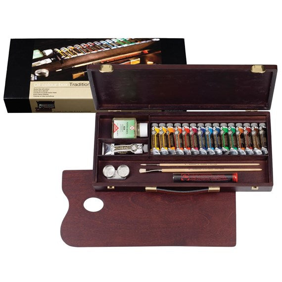 Royal Talens Rembrandt – Ölfarbe – Set – 16 Farben, 16 × 15 ml, inklusive Pinsel & Palette